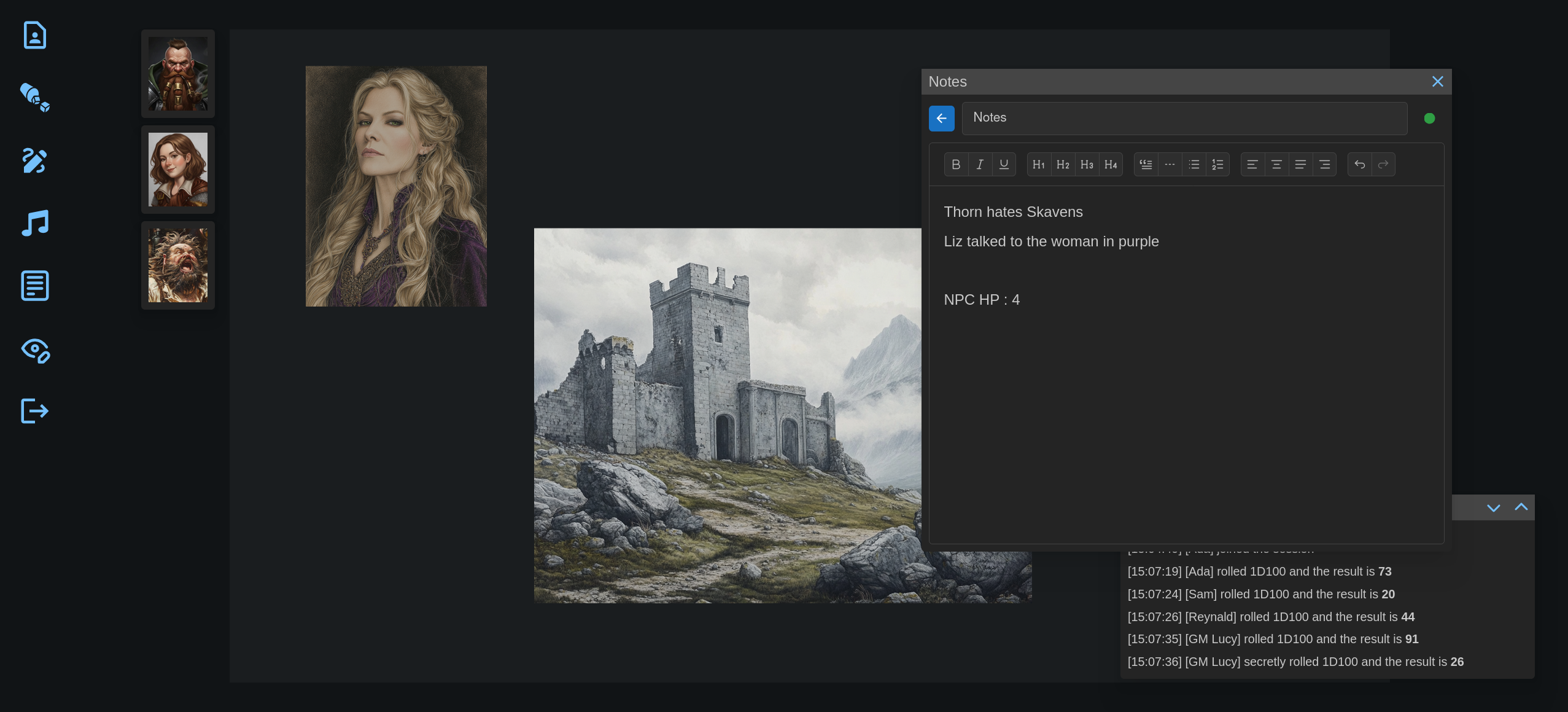 Note widget and images